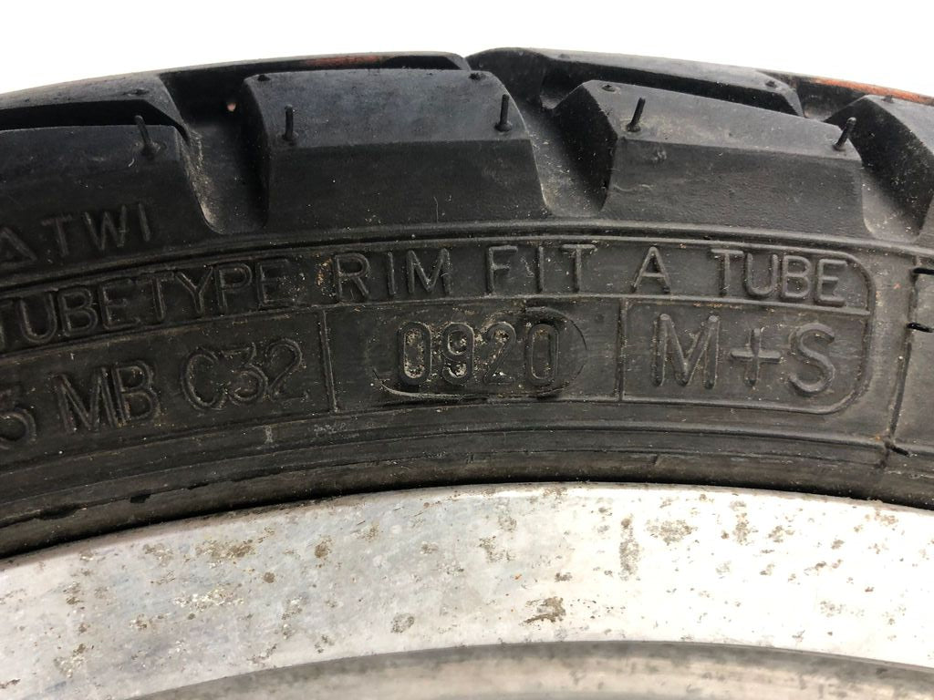 vordere Speichenfelge mit Reifen, Derbi/Aprilia/Gilera, 100/80-17, 12mm Achsdurchmesser