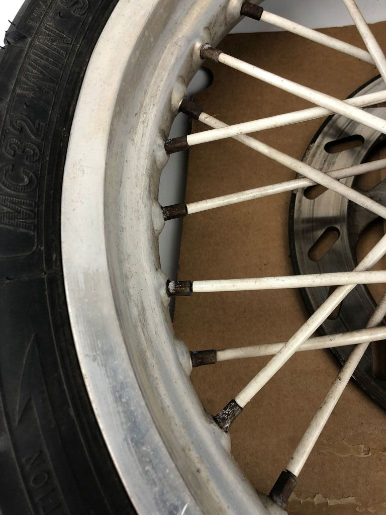 vordere Speichenfelge mit Reifen, Derbi/Aprilia/Gilera, 100/80-17, 12mm Achsdurchmesser