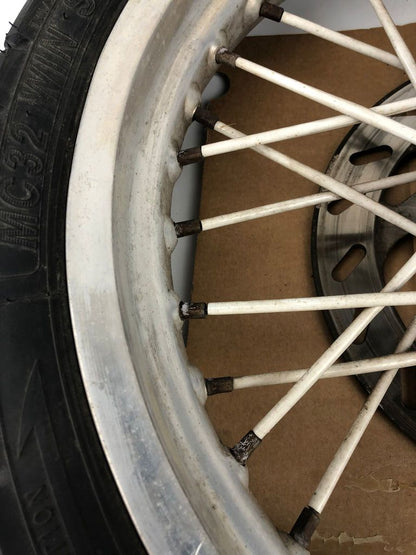 vordere Speichenfelge mit Reifen, Derbi/Aprilia/Gilera, 100/80-17, 12mm Achsdurchmesser