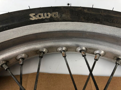 vordere Speichenfelge mit Reifen, Derbi/Aprilia/Gilera, 100/80-17, 12mm Achsdurchmesser