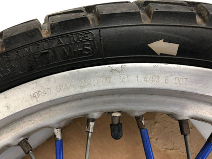 vordere Speichenfelge mit Reifen, Derbi/Aprilia/Gilera, 100/80-17, 12mm Achsdurchmesser