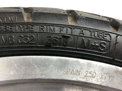 vordere Speichenfelge mit Reifen, Derbi/Aprilia/Gilera, 100/80-17, 12mm Achsdurchmesser