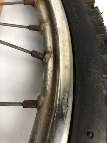 vordere Speichenfelge mit Stollenreifen, Derbi/Aprilia/Gilera, 80/90-21, 12mm Achsdurchmesser
