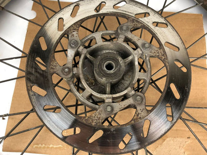 vordere Speichenfelge mit Stollenreifen, Derbi/Aprilia/Gilera, 80/90-21, 12mm Achsdurchmesser