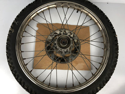 vordere Speichenfelge mit Stollenreifen, Derbi/Aprilia/Gilera, 80/90-21, 12mm Achsdurchmesser