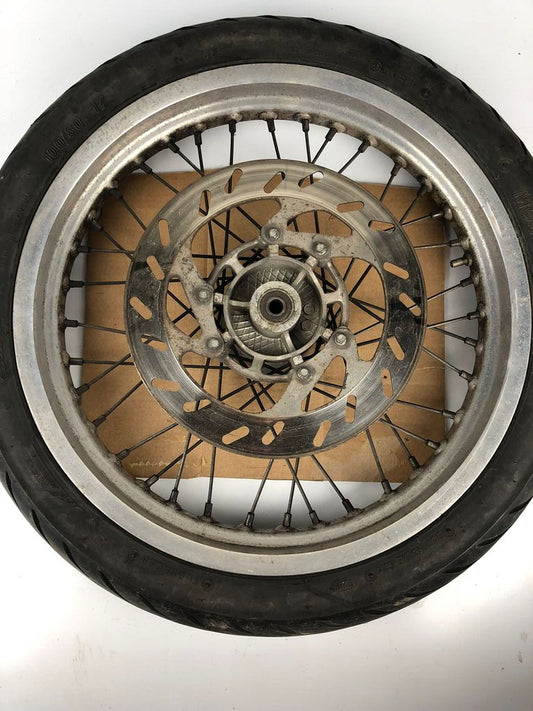 vordere Speichenfelge mit Reifen, Derbi/Aprilia/Gilera, 100/80-17, 12mm Achsdurchmesser