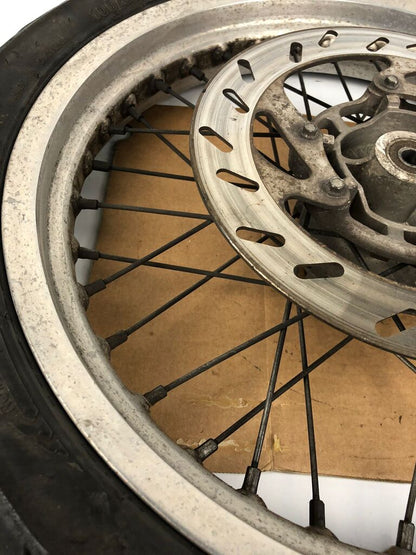 vordere Speichenfelge mit Reifen, Derbi/Aprilia/Gilera, 100/80-17, 12mm Achsdurchmesser