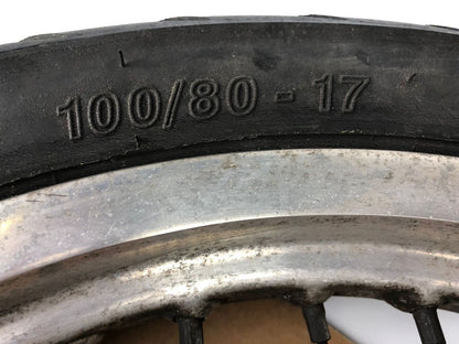 vordere Speichenfelge mit Reifen, Derbi/Aprilia/Gilera, 100/80-17, 12mm Achsdurchmesser