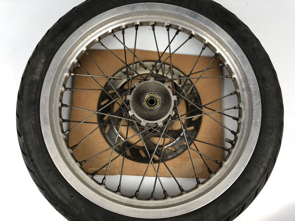 vordere Speichenfelge mit Reifen, Derbi/Aprilia/Gilera, 100/80-17, 12mm Achsdurchmesser