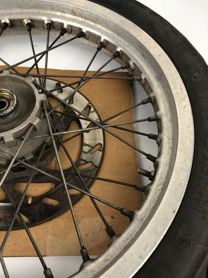 vordere Speichenfelge mit Reifen, Derbi/Aprilia/Gilera, 100/80-17, 12mm Achsdurchmesser