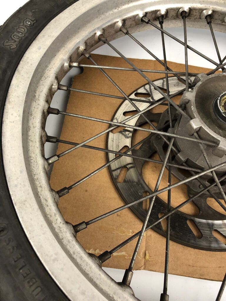 vordere Speichenfelge mit Reifen, Derbi/Aprilia/Gilera, 100/80-17, 12mm Achsdurchmesser