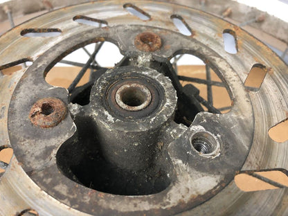 hintere Speichenfelge mit Stollenreifen, Rieju/Derbi, 3.50-18, 12mm Achsdurchmesser