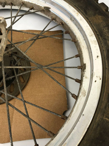 hintere Speichenfelge mit Stollenreifen, Rieju/Derbi, 3.50-18, 12mm Achsdurchmesser