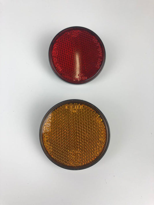 Reflektor rund, 55mm schraubbar, rot/orange