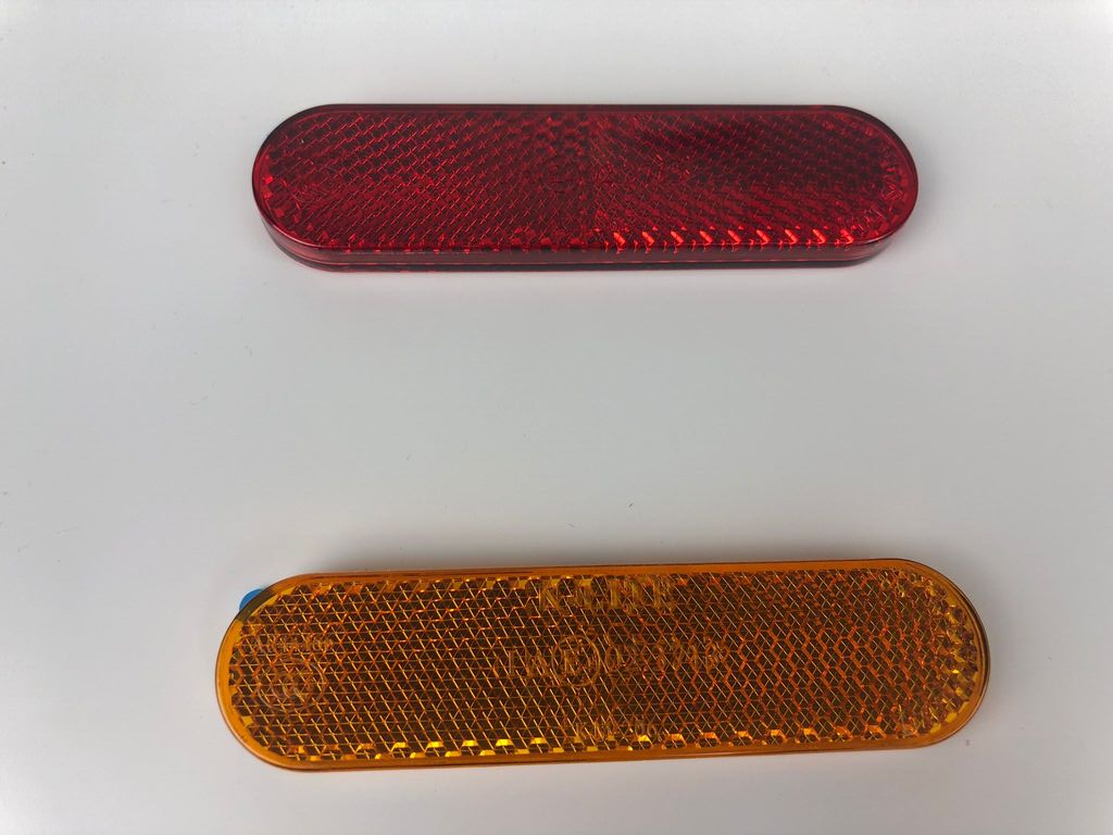 Reflektor 95x25mm, selbstklebend, rot/orange
