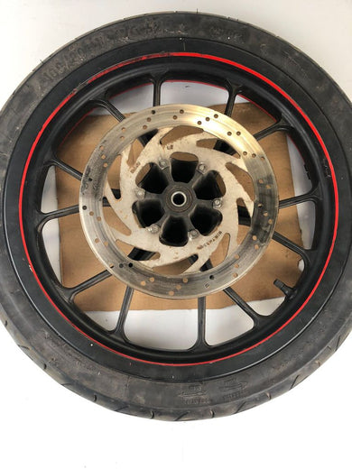 vordere Gussfelge mit Reifen, Derbi/Aprilia ab 2011, 100/80-17, 15mm Achsdurchmesser