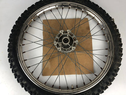 vordere Speichenfelge mit Stollenreifen, Derbi/Aprilia/Gilera, 80/90-21, 12mm Achsdurchmesser
