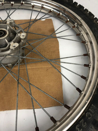 vordere Speichenfelge mit Stollenreifen, Derbi/Aprilia/Gilera, 80/90-21, 12mm Achsdurchmesser