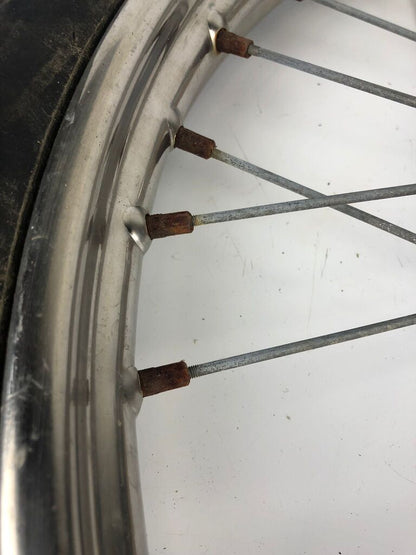 vordere Speichenfelge mit Stollenreifen, Derbi/Aprilia/Gilera, 80/90-21, 12mm Achsdurchmesser